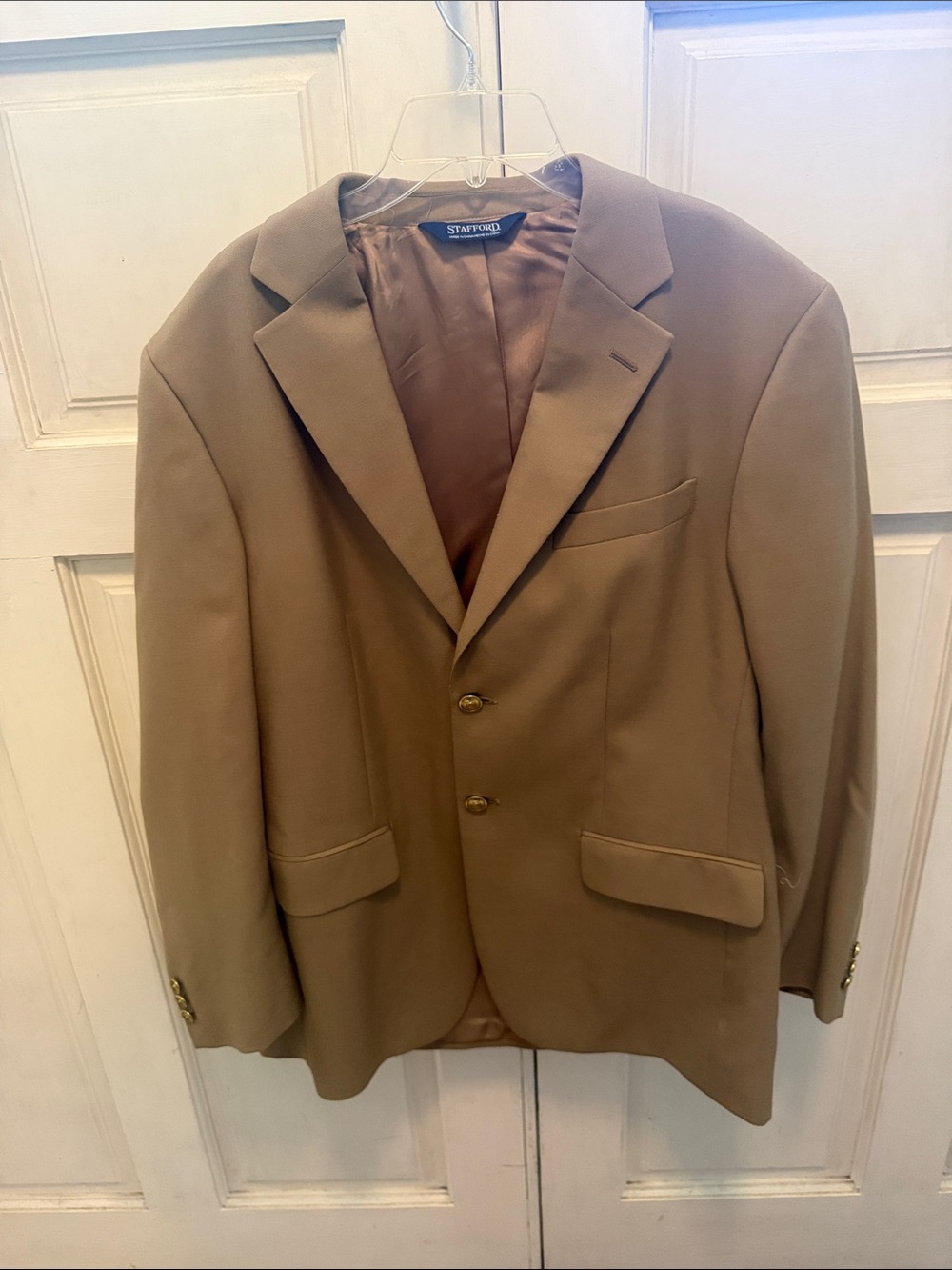 Stafford Men's Camel/Tan Two-Button Sport Coat
